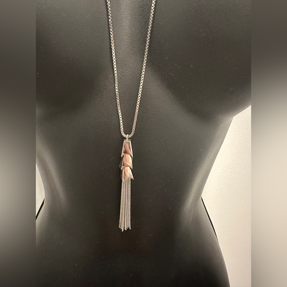 Vince Camuto Silvertone Tassel Pendant Necklace, 30”